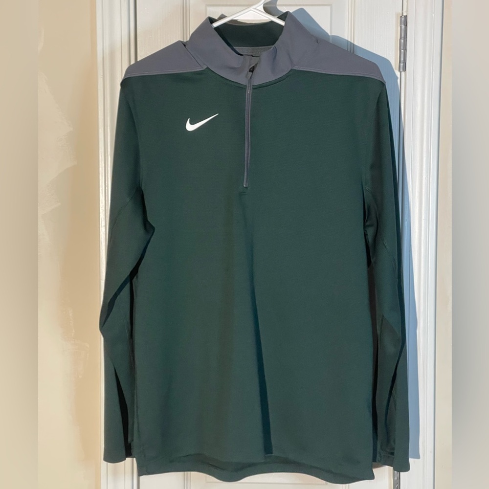 Nike Men's Dri-Fit Quarter-Zip L/S Pullover - Forest Green - Size Medium